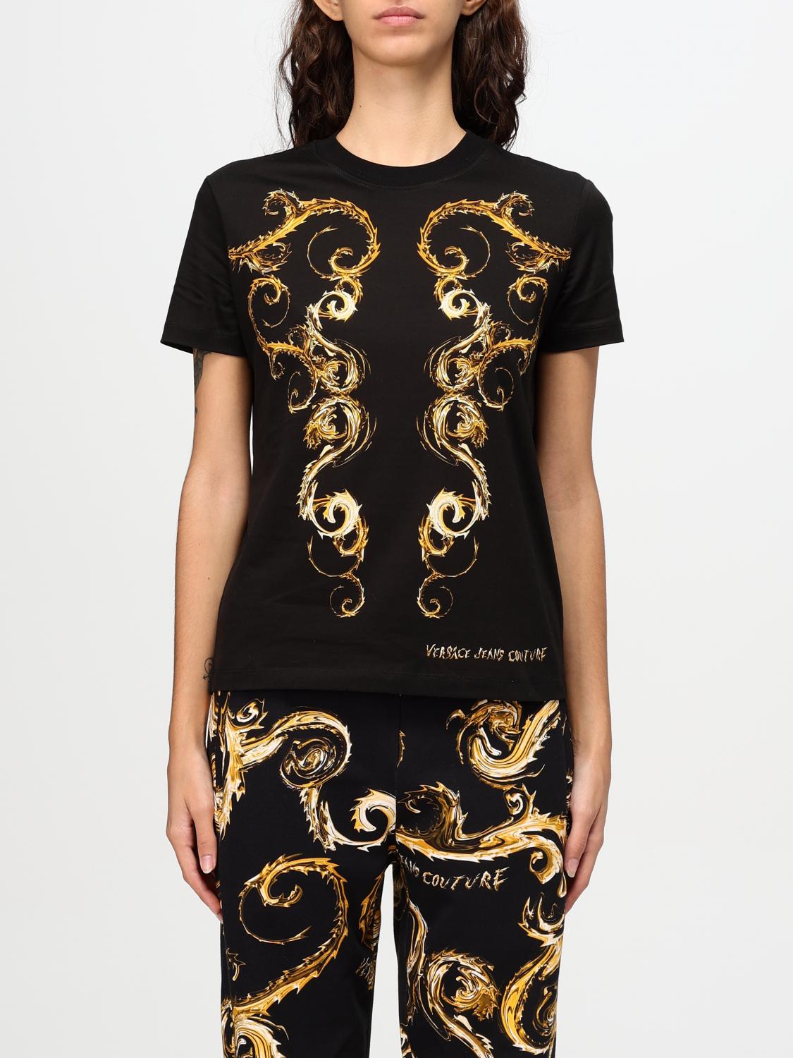 VERSACE JEANS COUTURE T-SHIRT: T-shirt barocca Versace Jeans Couture, Nero - Img 1