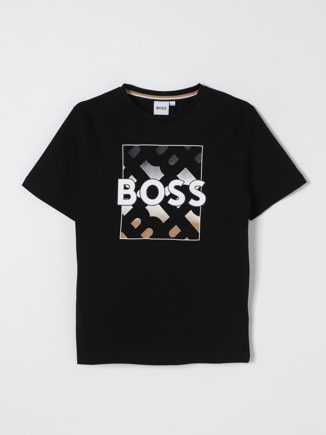 BOSS T-SHIRT: T-shirt Boss in cotone con stampa logo , Nero - Img 1