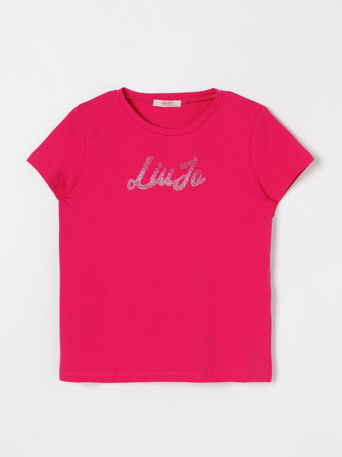 LIU JO T-SHIRT: T-shirt basic Liu Jo in cotone con logo , Rosa - Img 1