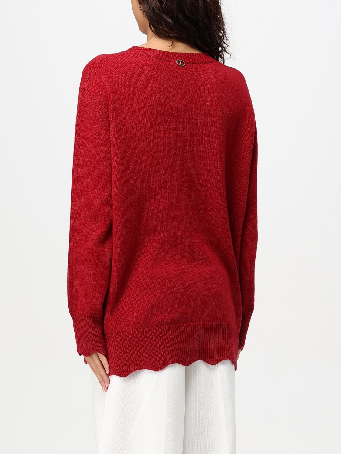 TWINSET MAGLIA: Pullover Twinset in lana e cashmere , Rosso - Img 2