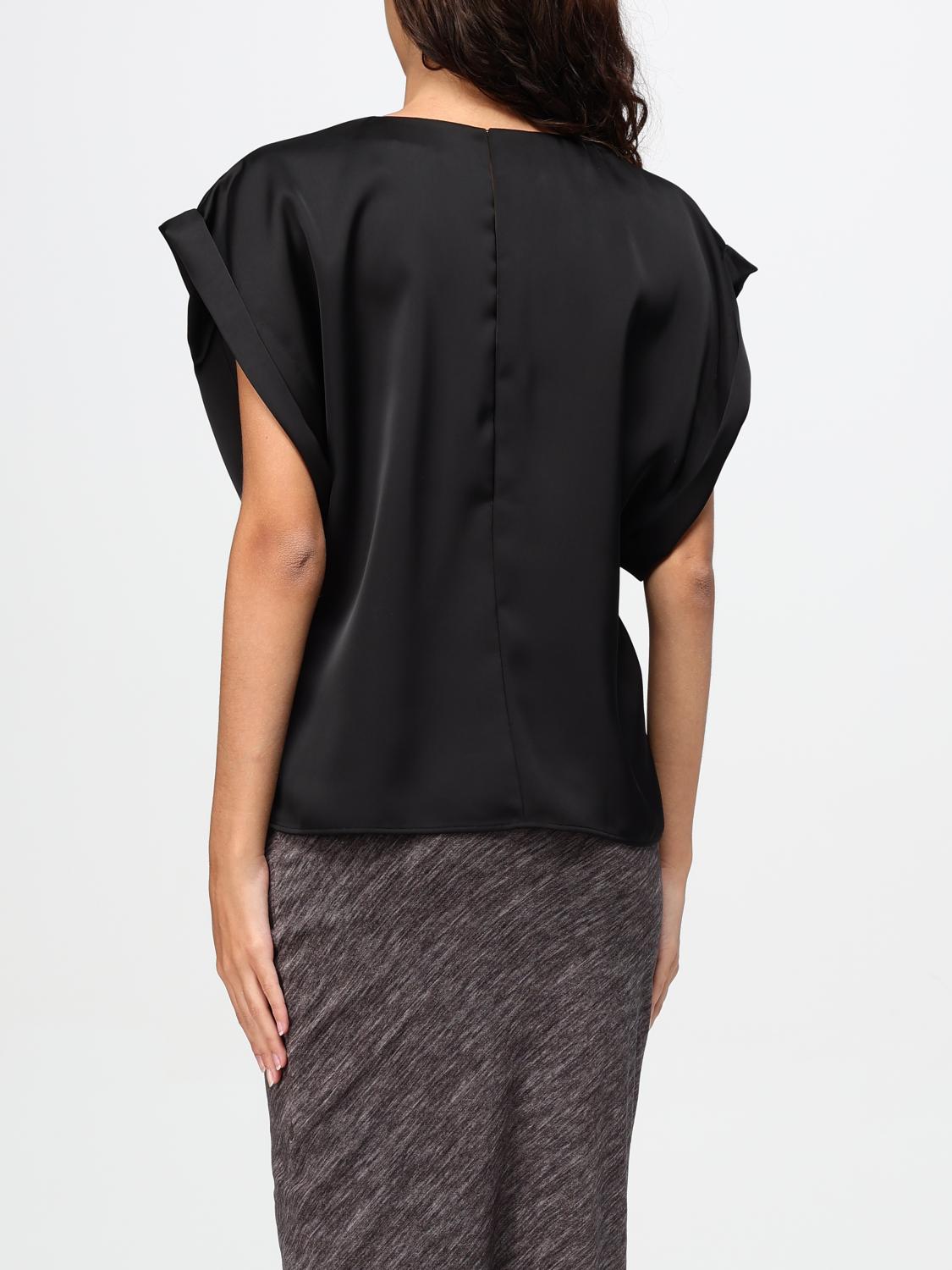 PHILOSOPHY DI LORENZO SERAFINI TOP: Philosophy Di Lorenzo Serafini satin blouse, Black - Img 3