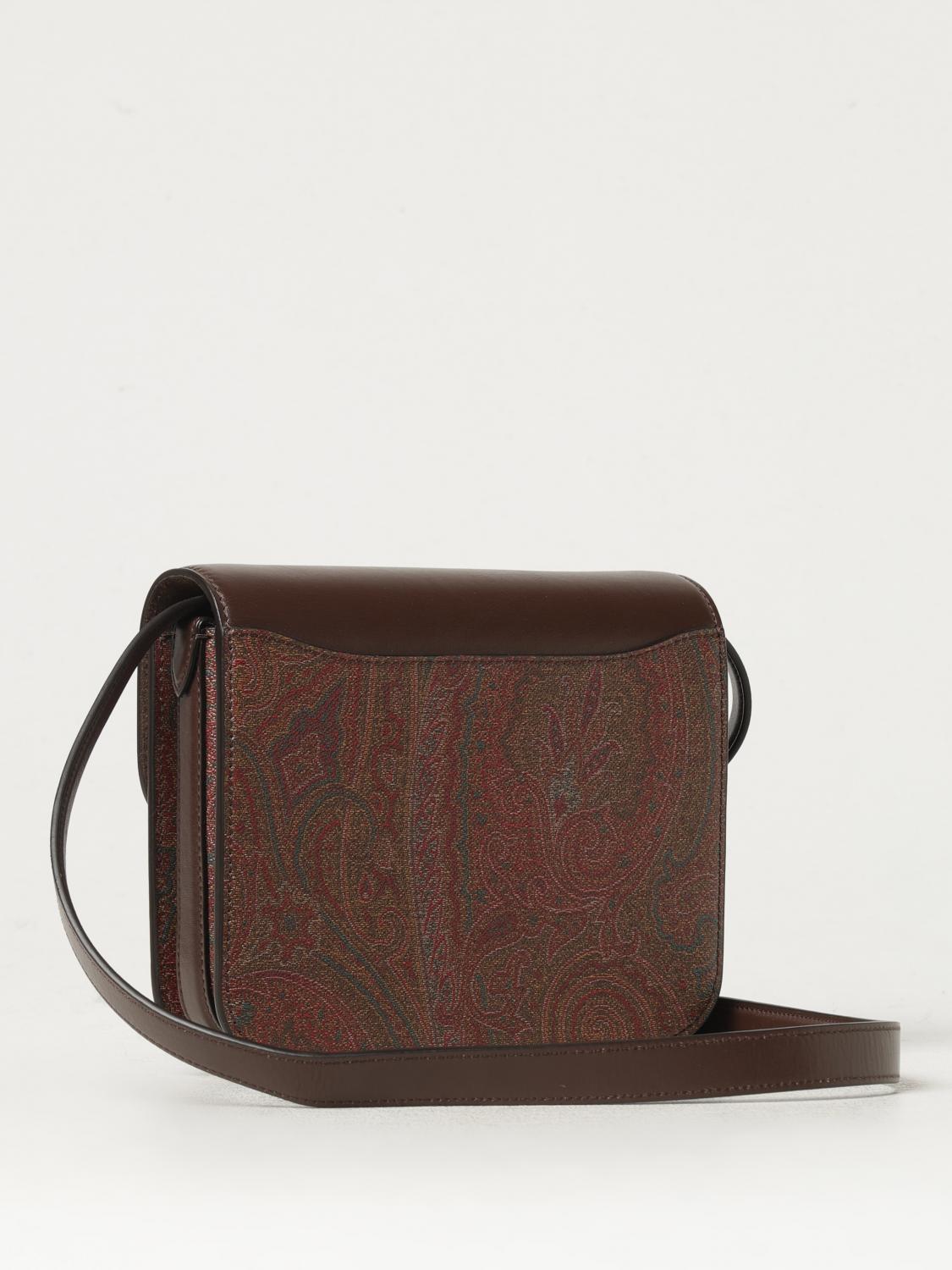 ETRO BORSA MINI: Borsa Etro in pelle e cotone spalmato Paisley, Moro - Img 3