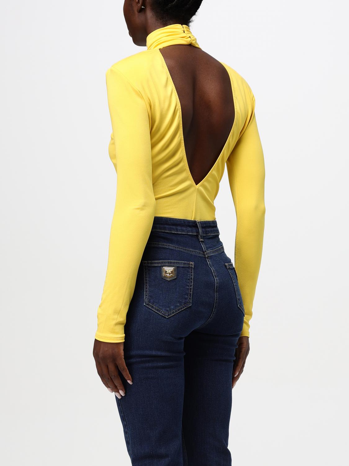 ELISABETTA FRANCHI BODY: Body Elisabetta Franchi in misto viscosa , Giallo - Img 3