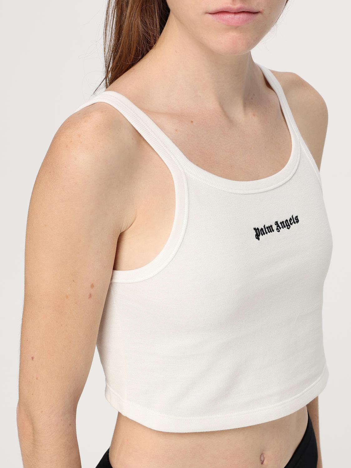 PALM ANGELS TOP E BLUSE: Top Palm Angels in cotone con logo , Bianco - Img 4