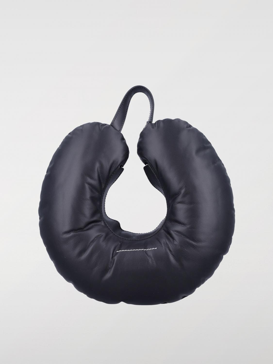 MM6 MAISON MARGIELA BORSA: Borsa Travel Pillow MM6 Maison Margiela in pelle , Nero - Img 2