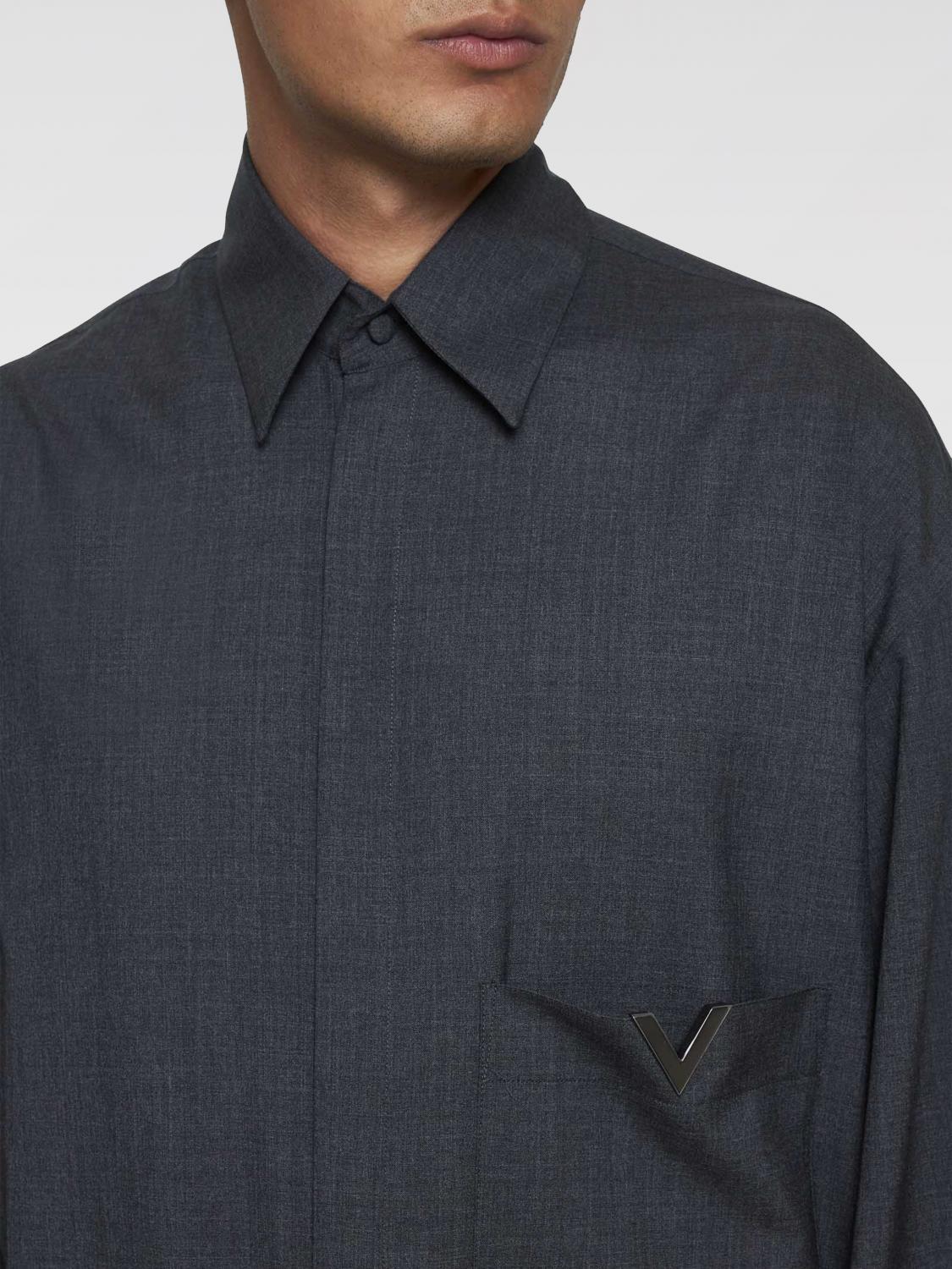 VALENTINO CAMICIA: Camicia Valentino in lana , Grigio - Img 3