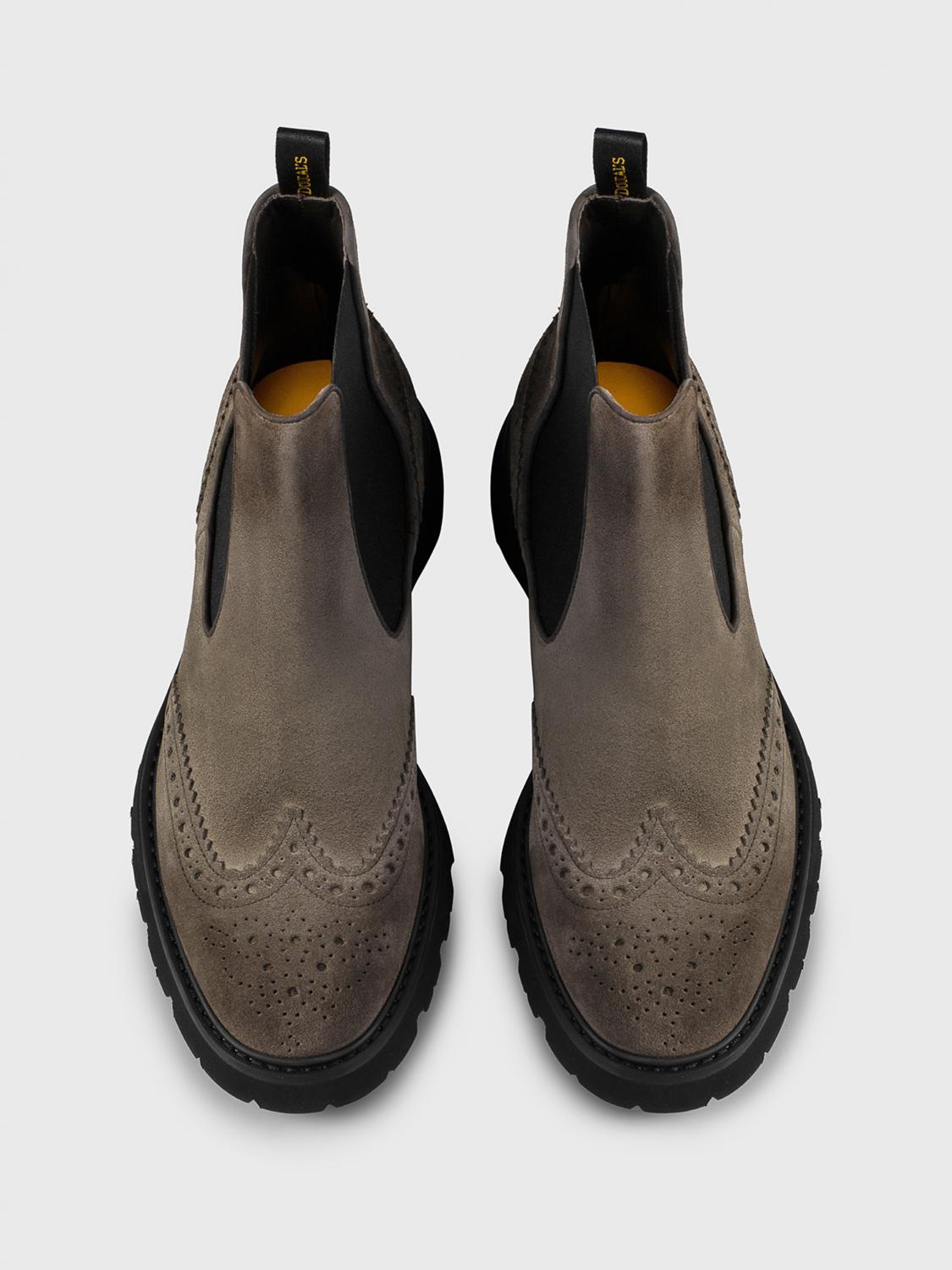 DOUCAL'S STIVALETTI: Stivaletto Doucal's in camoscio con motivo brogue , Tabacco - Img 3
