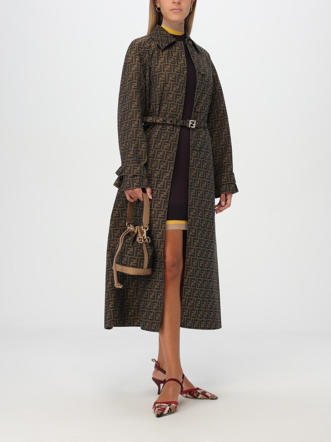 Fendi Trench coat woman - Brown | FF8998A5W3 | GIGLIO.COM