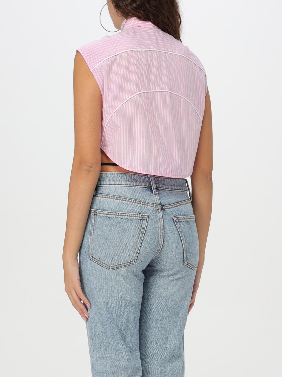 Tシャツ・カットソー ALEXANDER WANG Woman Polo Shirt Pink 4KC2251017 680 Alexander Wang Essential Logo-Print Cotton-Jersey T-Shirt