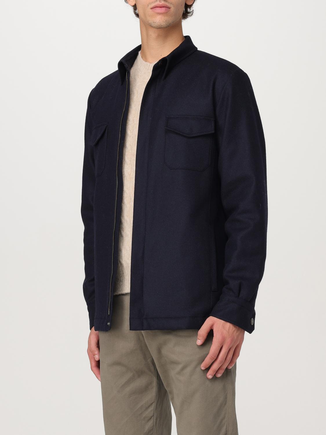 BOGLIOLI GIACCA: Overshirt Boglioli in misto lana , Blue - Img 3