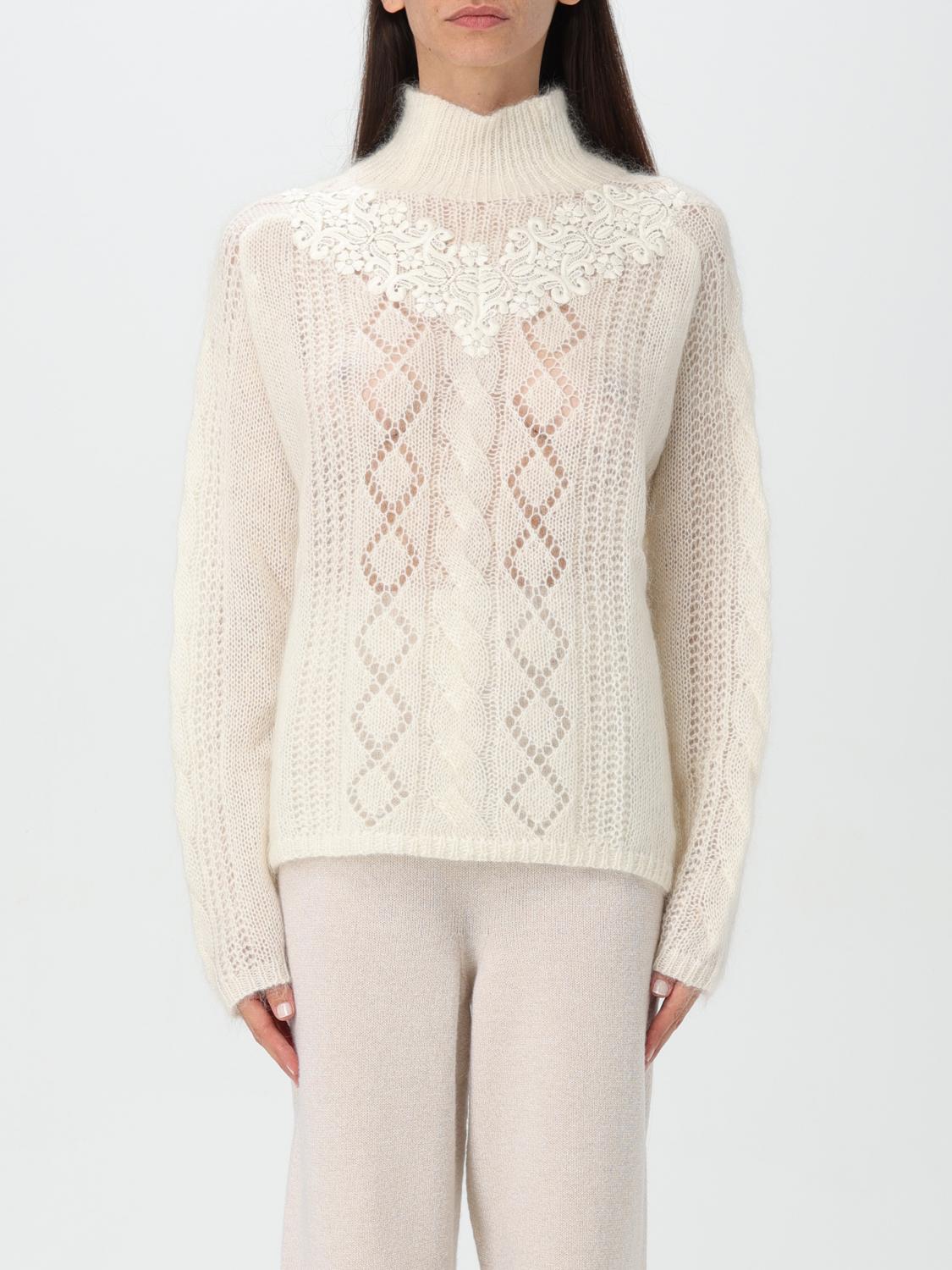 TWINSET MAGLIA: Pullover Twinset in misto lana , Bianco - Img 1