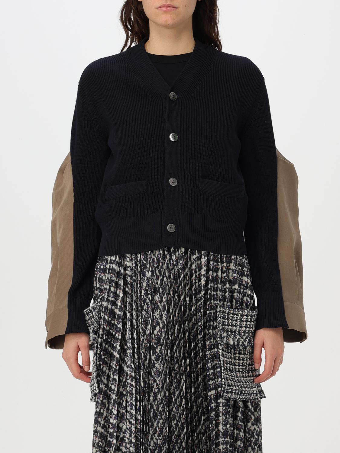 SACAI CARDIGAN: Cardigan woman Sacai, Navy - Img 1