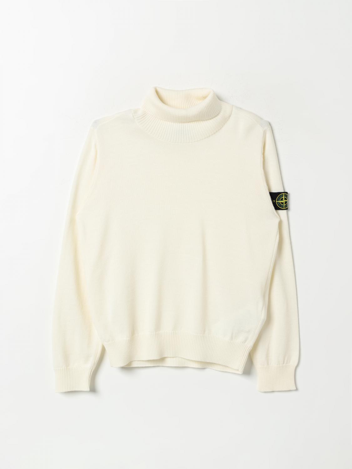 STONE ISLAND JUNIOR SWEATER: Sweater kids Stone Island Junior, White - Img 1