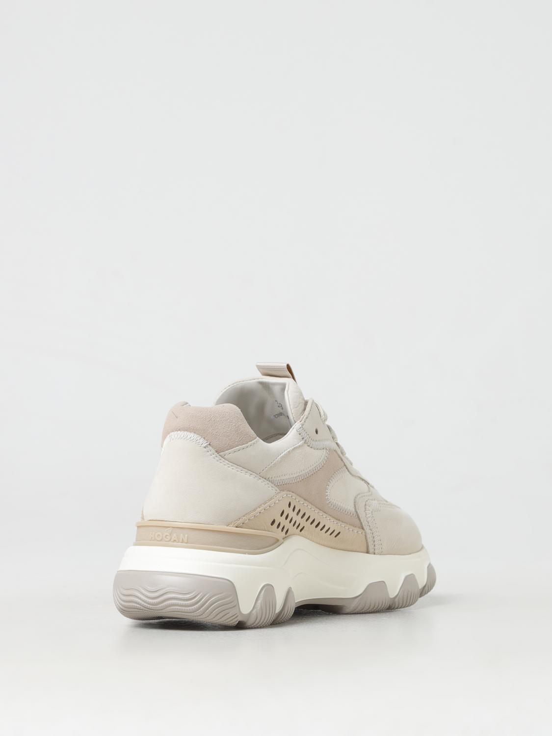 HOGAN SNEAKERS: Sneakers Hyperactive Hogan in camoscio , Beige - Img 3