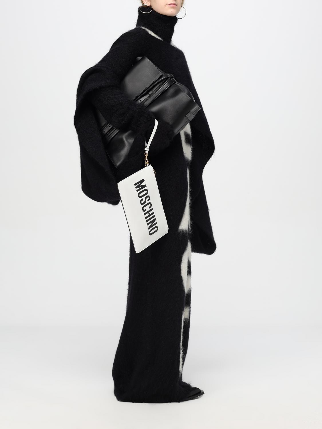 MOSCHINO COUTURE CLUTCH: Clutch con logo Moschino Couture, Bianco - Img 2