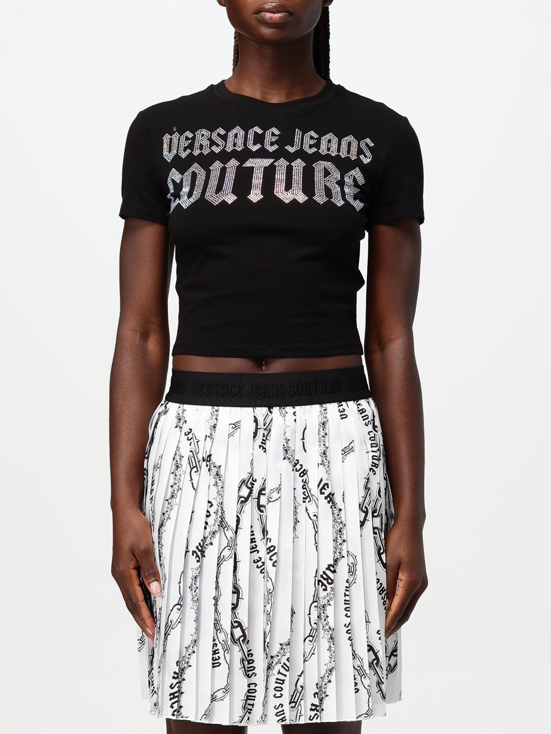 VERSACE JEANS COUTURE T-SHIRT: T-shirt woman Versace Jeans Couture, Black - Img 1