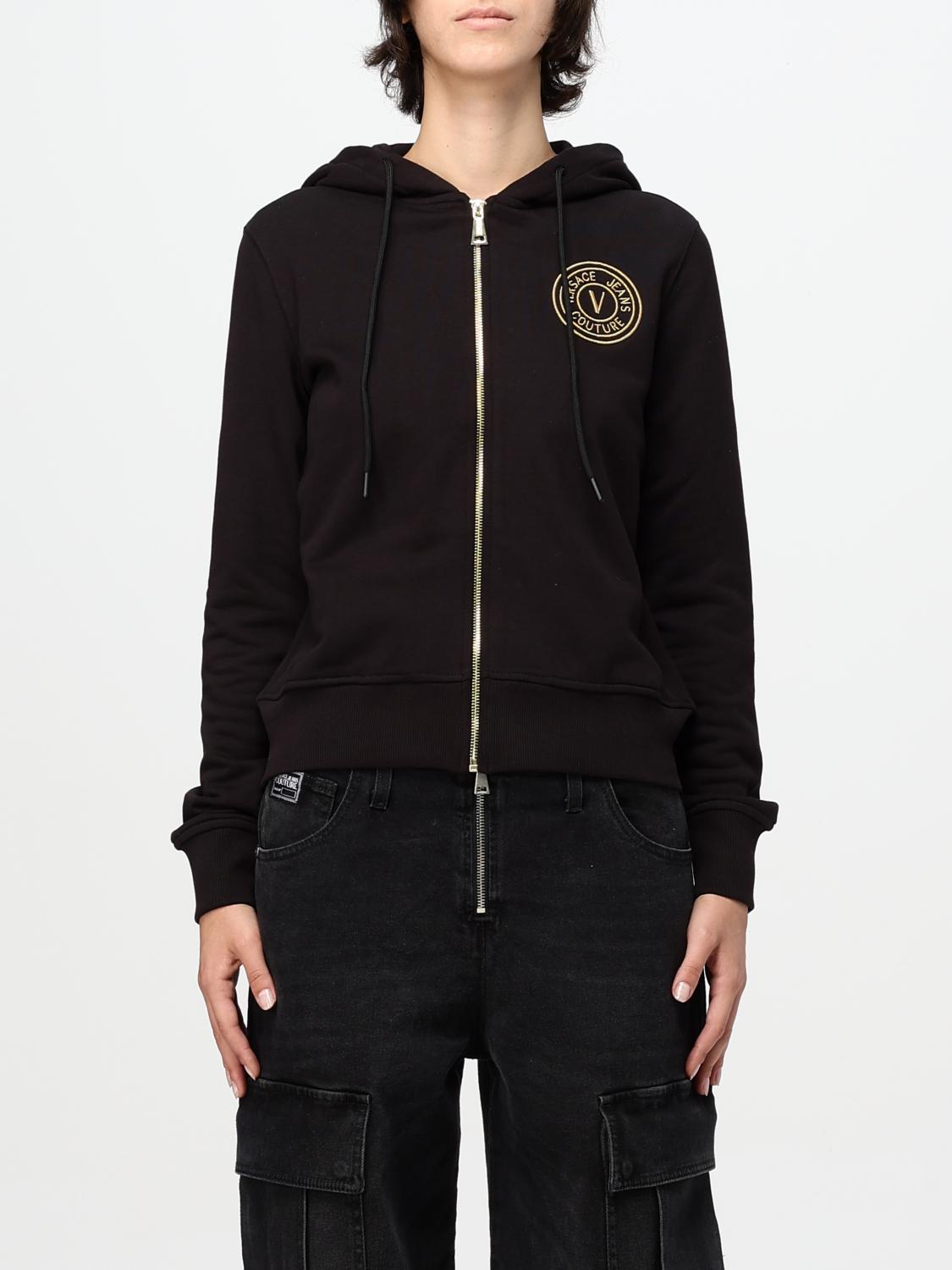 VERSACE JEANS COUTURE SWEATSHIRT: Sweatshirt woman Versace Jeans Couture, Black - Img 1