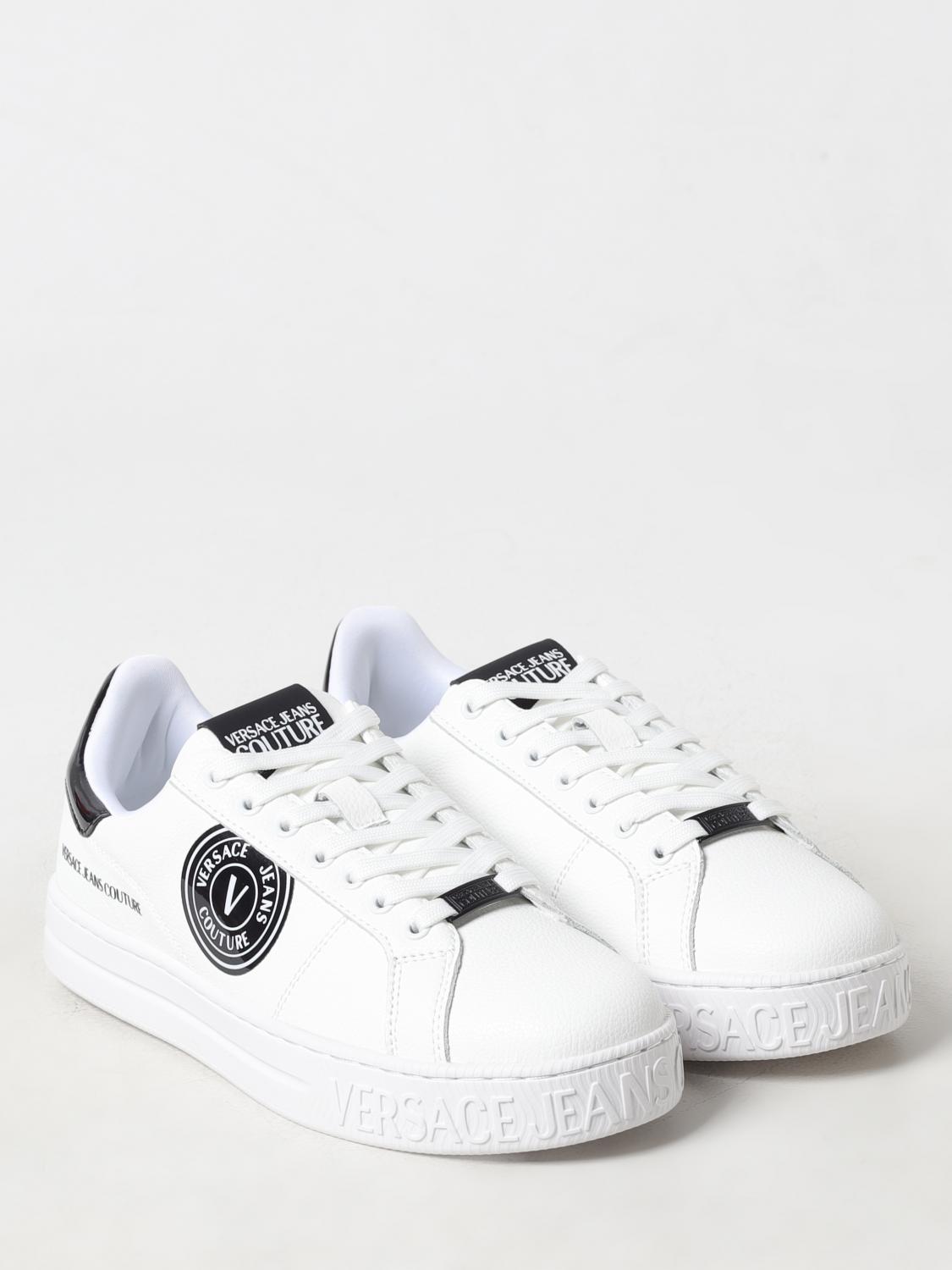 VERSACE JEANS COUTURE SNEAKERS: Sneakers Versace Jeans Couture in pelle sintetica a grana , Bianco - Img 2