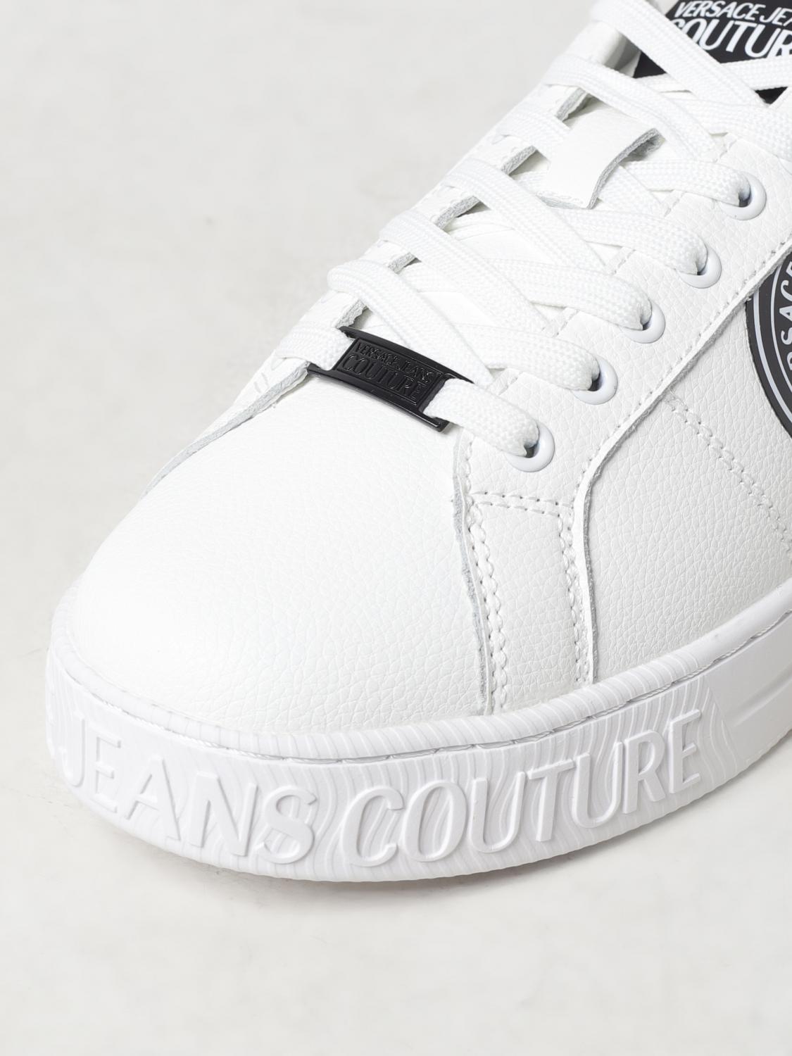 VERSACE JEANS COUTURE SNEAKERS: Sneakers Versace Jeans Couture in pelle sintetica a grana , Bianco - Img 4