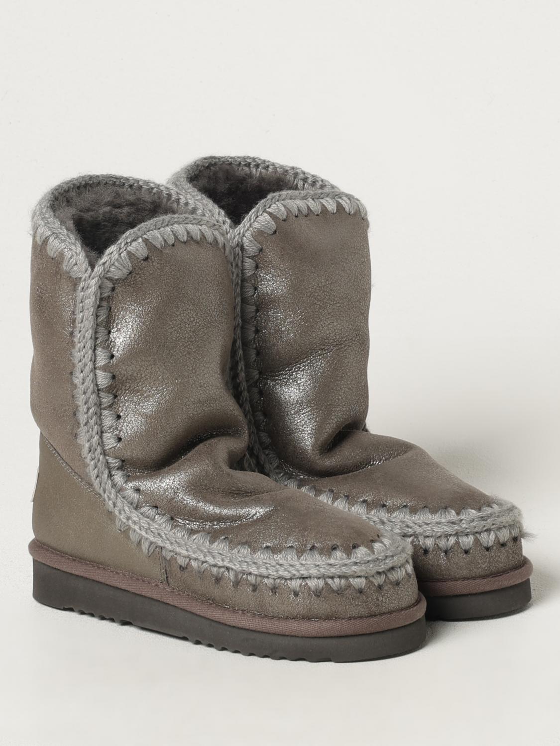 MOU BOOTS: Flat ankle boots woman Mou, Grey - Img 2