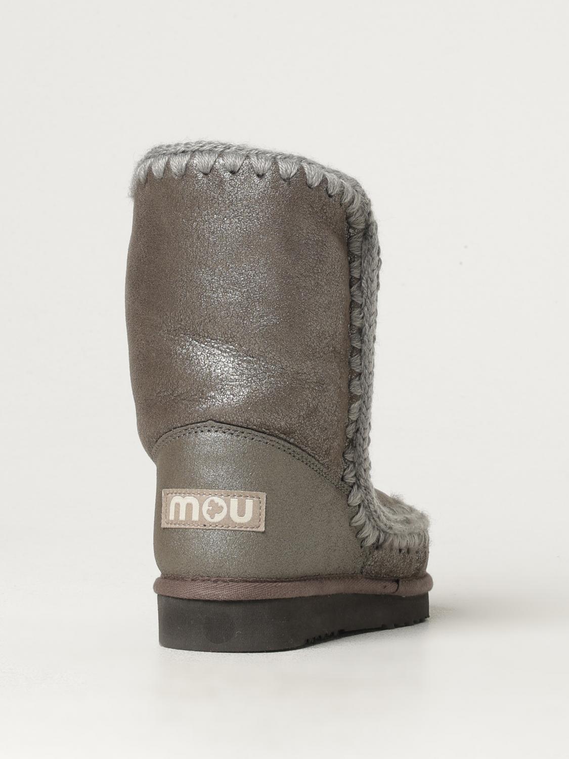 MOU BOOTS: Flat ankle boots woman Mou, Grey - Img 3