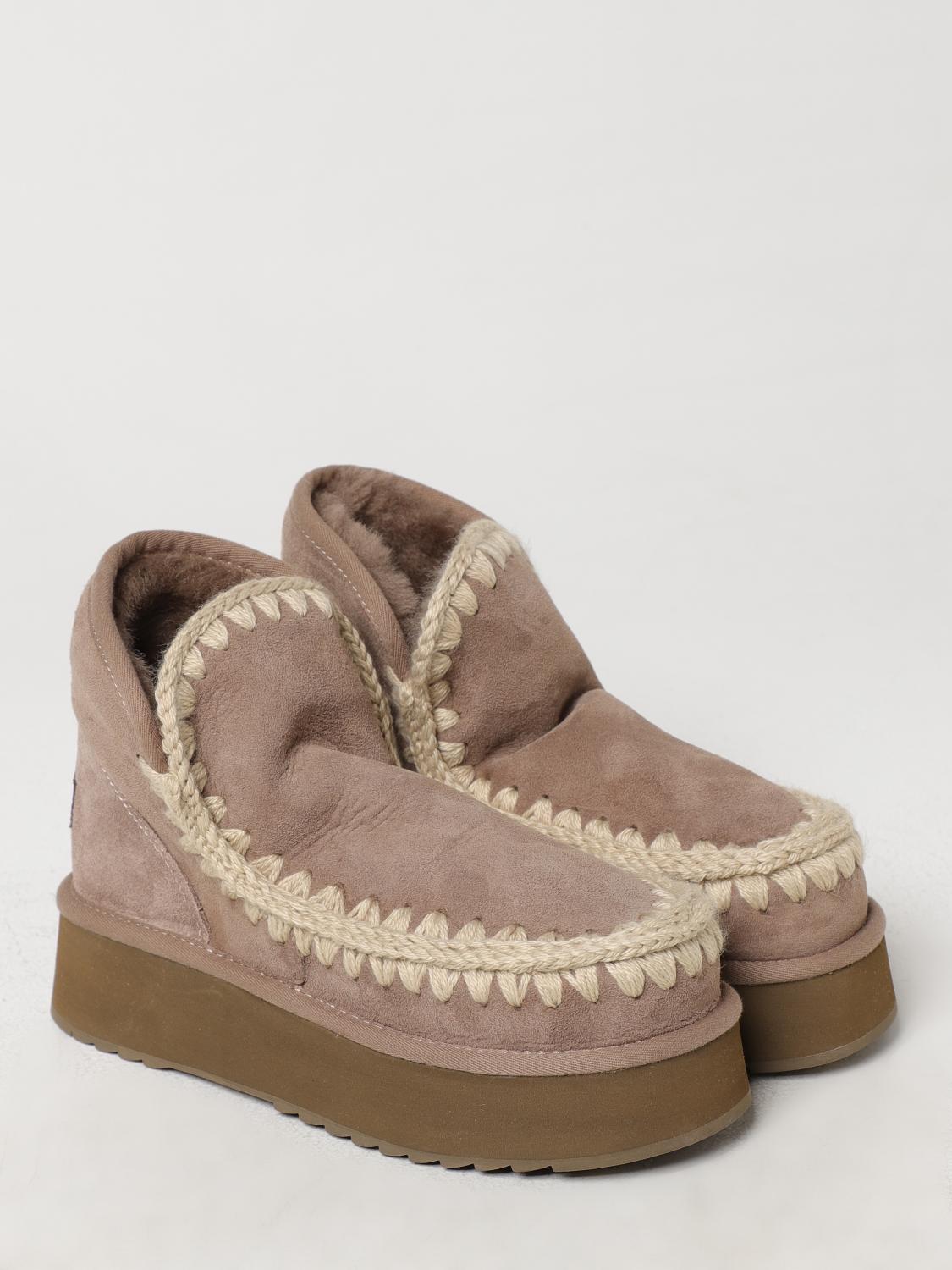 MOU STIVALETTI: Stivaletto Mini Eskimo Platform Mou in camoscio , Beige - Img 2