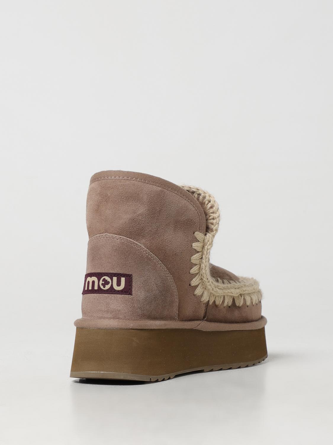 MOU STIVALETTI: Stivaletto Mini Eskimo Platform Mou in camoscio , Beige - Img 3