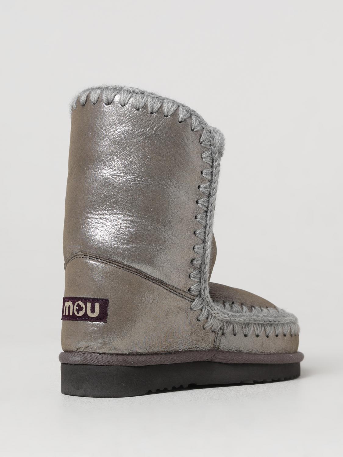 MOU FLAT ANKLE BOOTS: Flat ankle boots woman Mou, Grey - Img 3