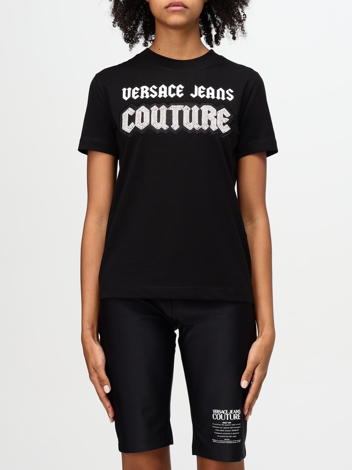 VERSACE JEANS COUTURE T恤: T恤 女士 Versace Jeans Couture, 黑色 - Img 1