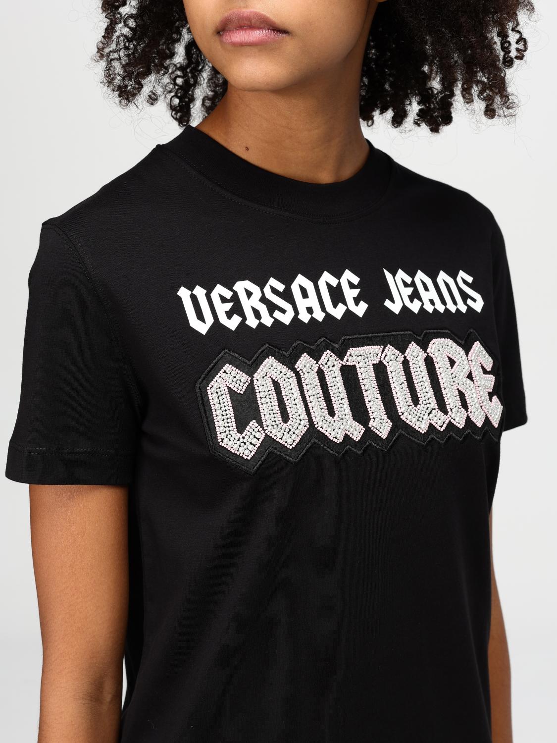 VERSACE JEANS COUTURE T恤: T恤 女士 Versace Jeans Couture, 黑色 - Img 3