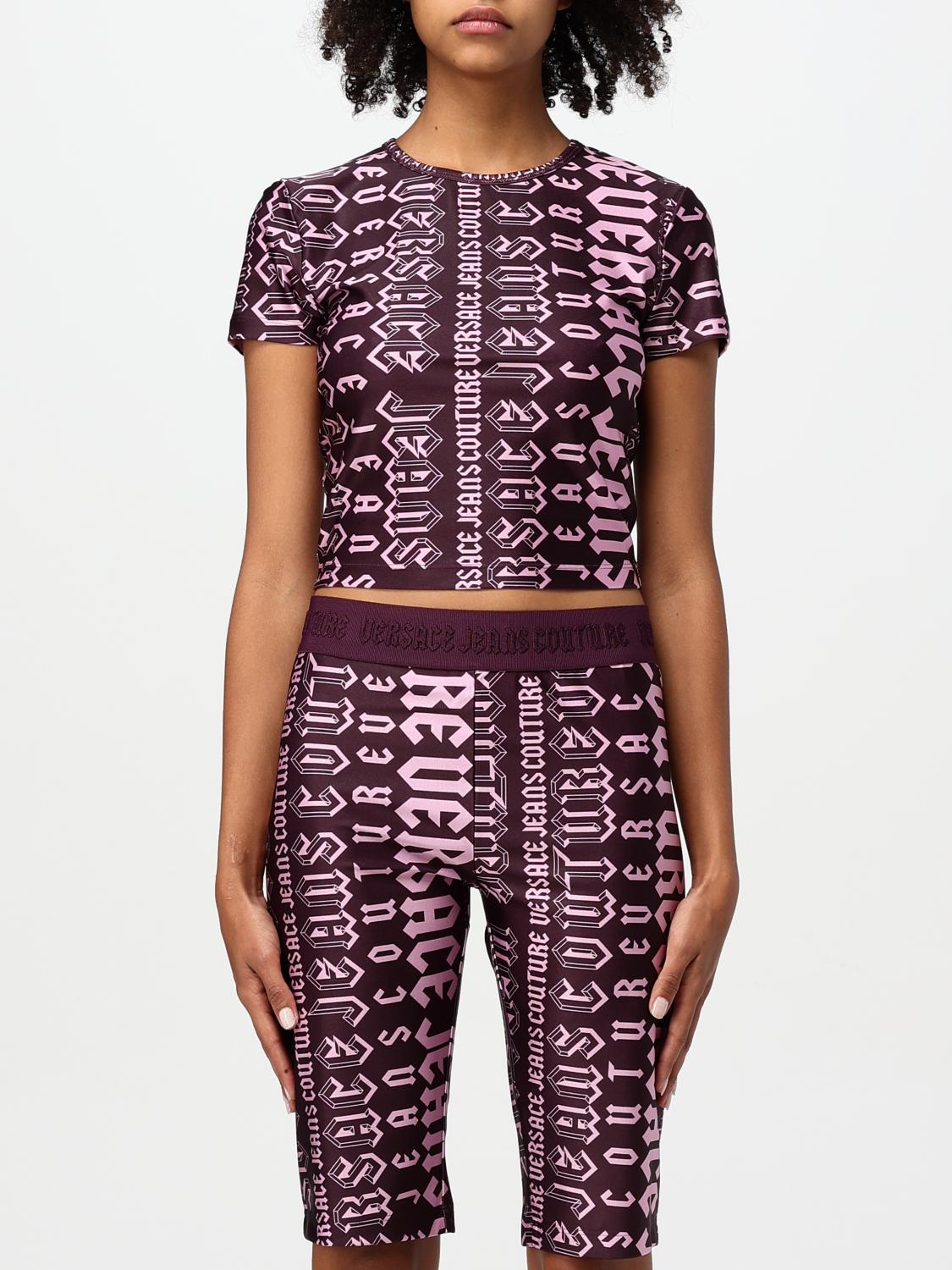 VERSACE JEANS COUTURE T-SHIRT: T-shirt woman Versace Jeans Couture, Violet - Img 1