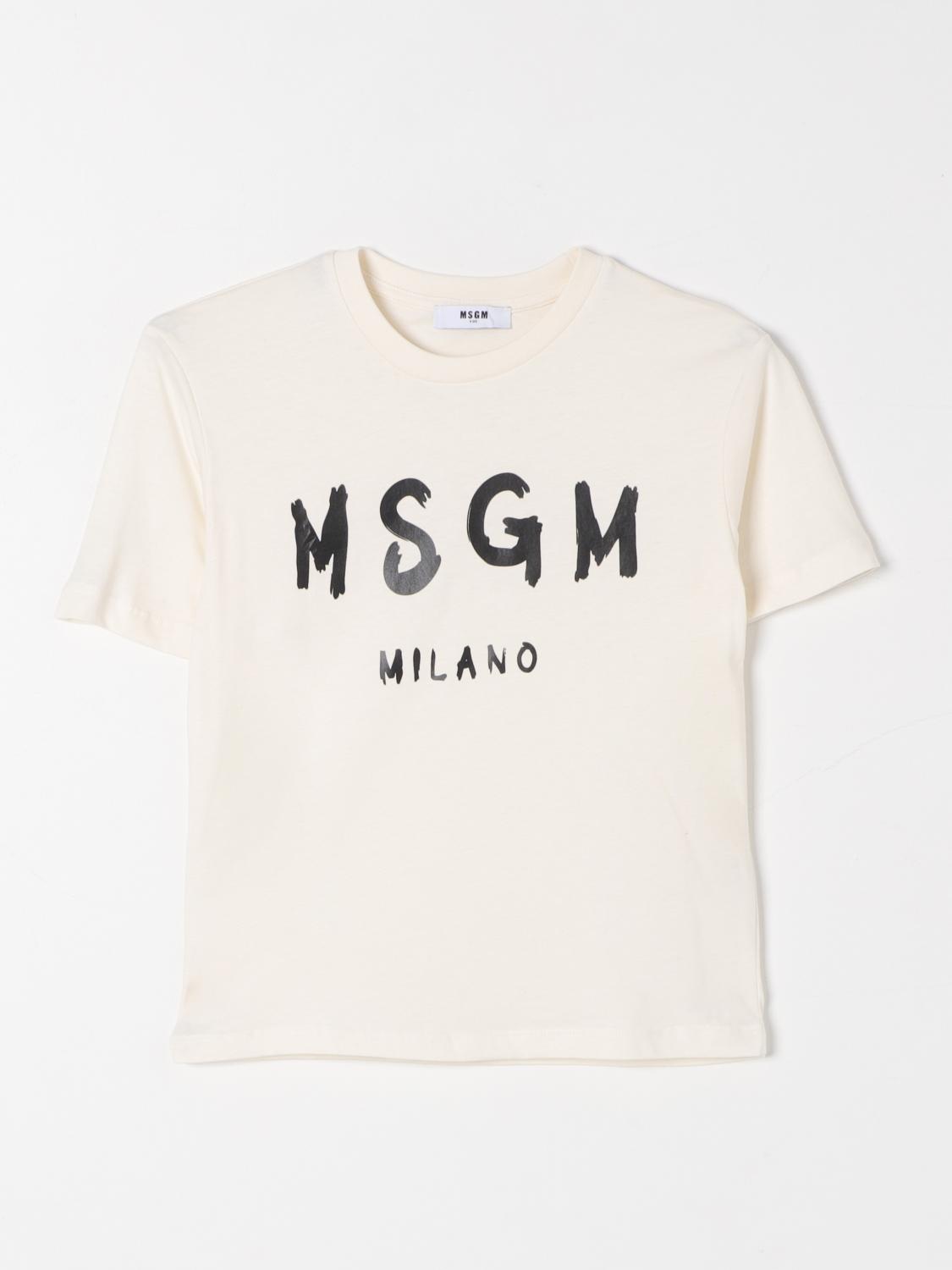 MSGM KIDS T-SHIRT: T-shirt kids MSGM, Beige - Img 1