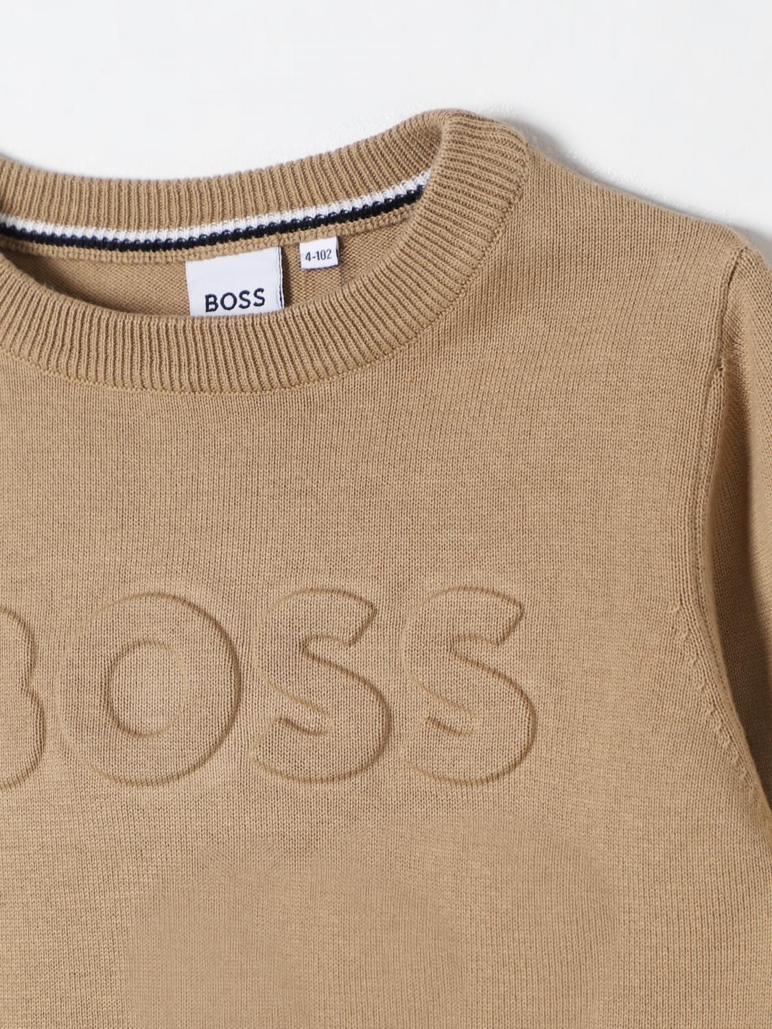 BOSS PULLOVER: Pullover kinder Boss, Biscuit - Img 3