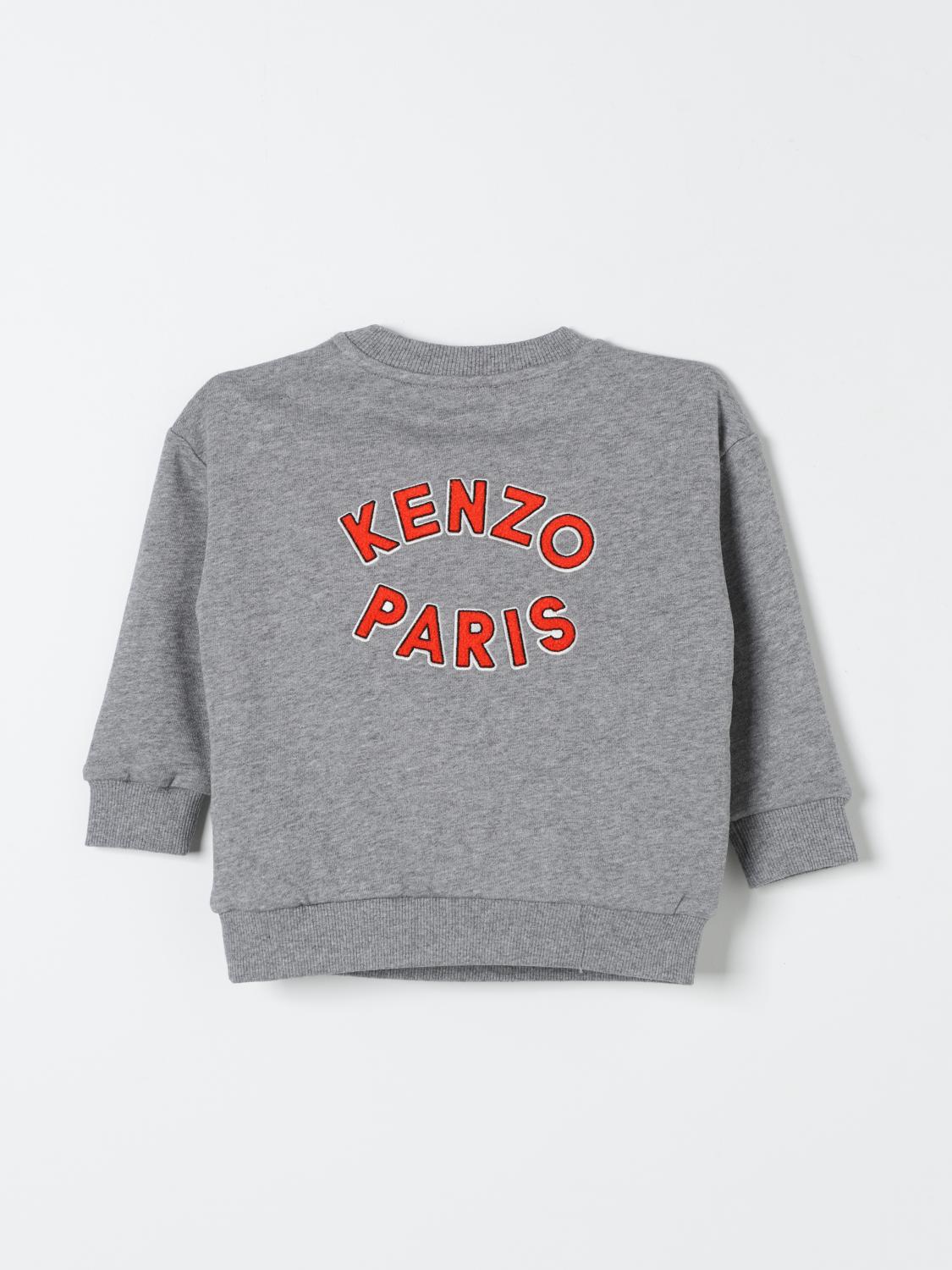 KENZO KIDS MAGLIA: Felpa a girocollo con patches Kenzo Kids, Grigio - Img 2