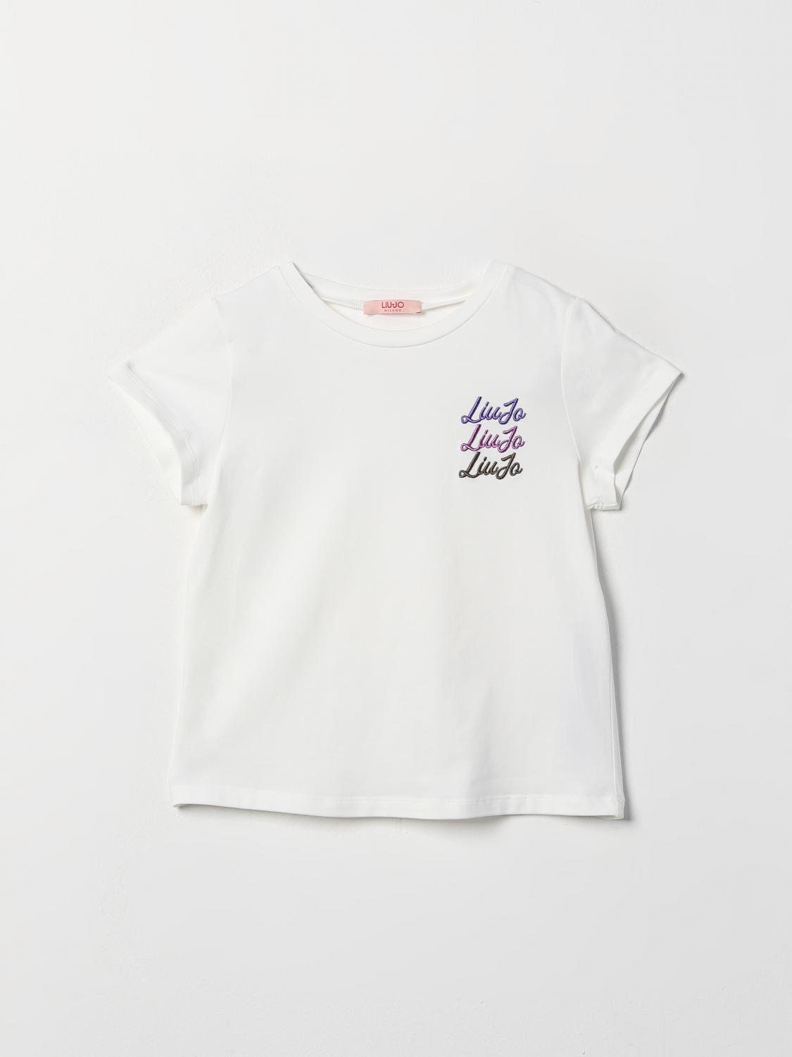 LIU JO T-SHIRT: T-shirt Liu Jo in cotone con logo ricamato , Bianco - Img 1