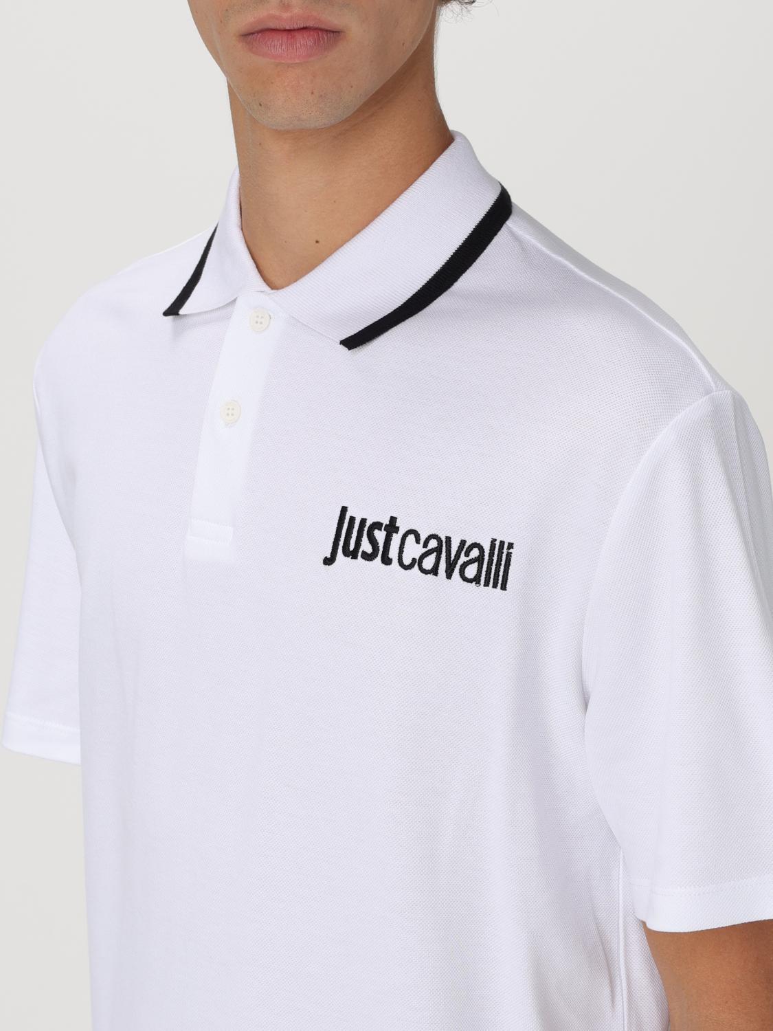 JUST CAVALLI POLO: Polo Just Cavalli in cotone con logo ricamato, Bianco - Img 3