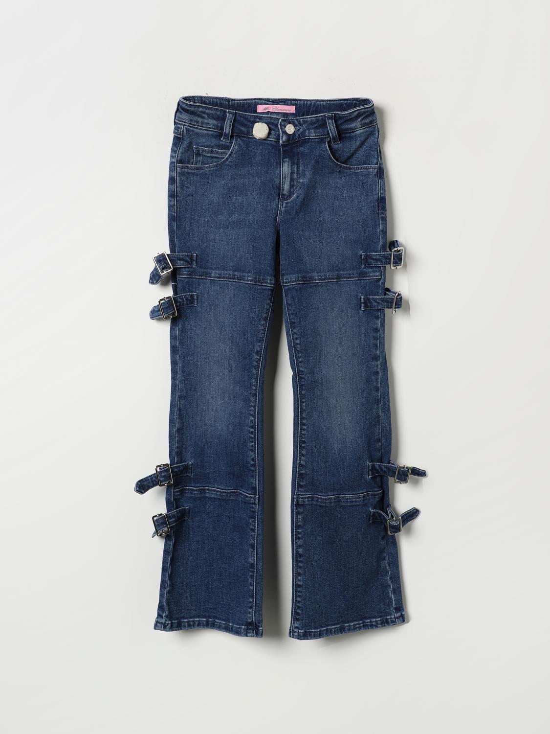 MISS BLUMARINE PANTS: Pants kids Miss Blumarine, Blue - Img 1