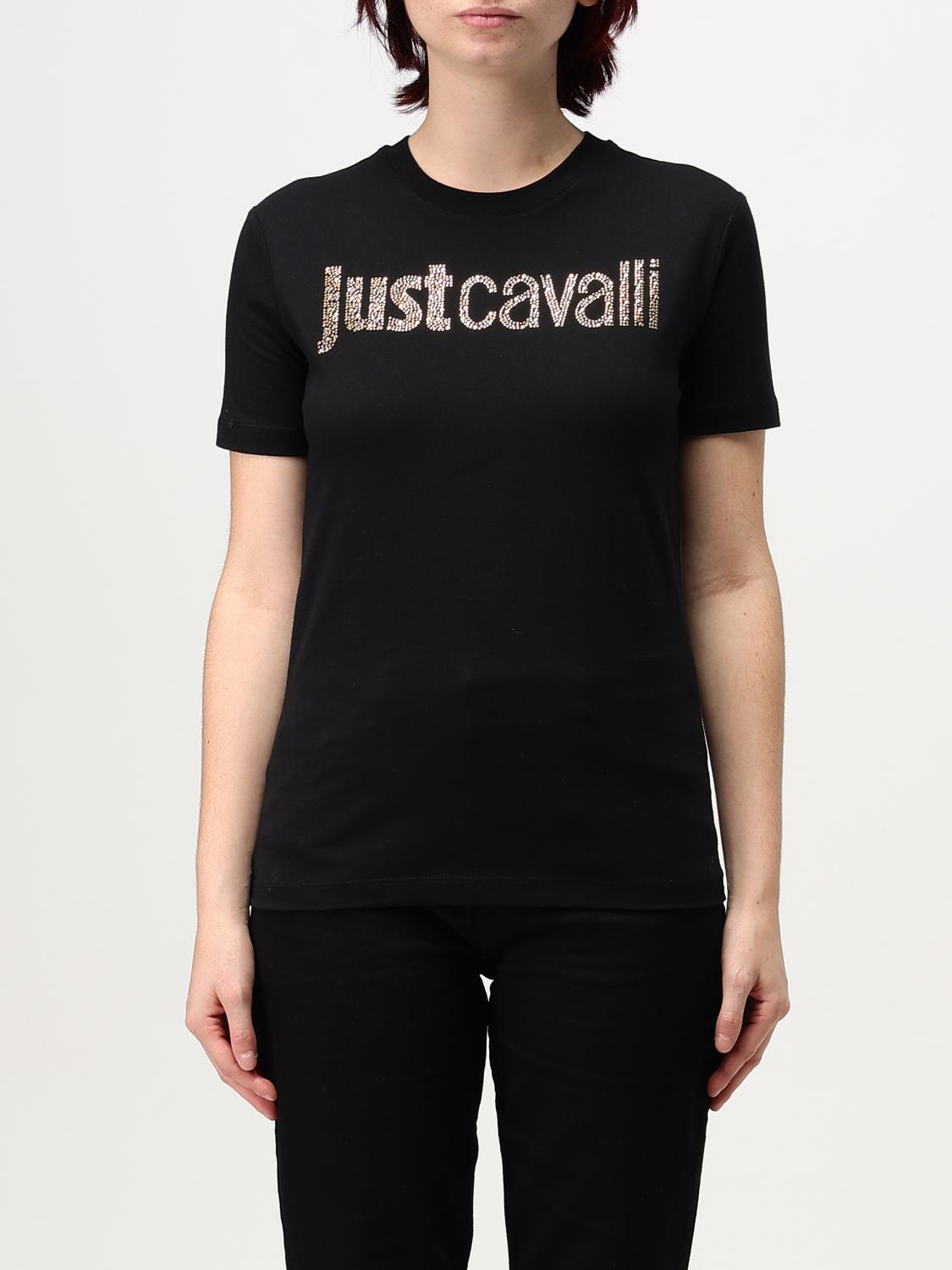 Giglio T-shirt Just Cavalli in jersey di cotone con strass