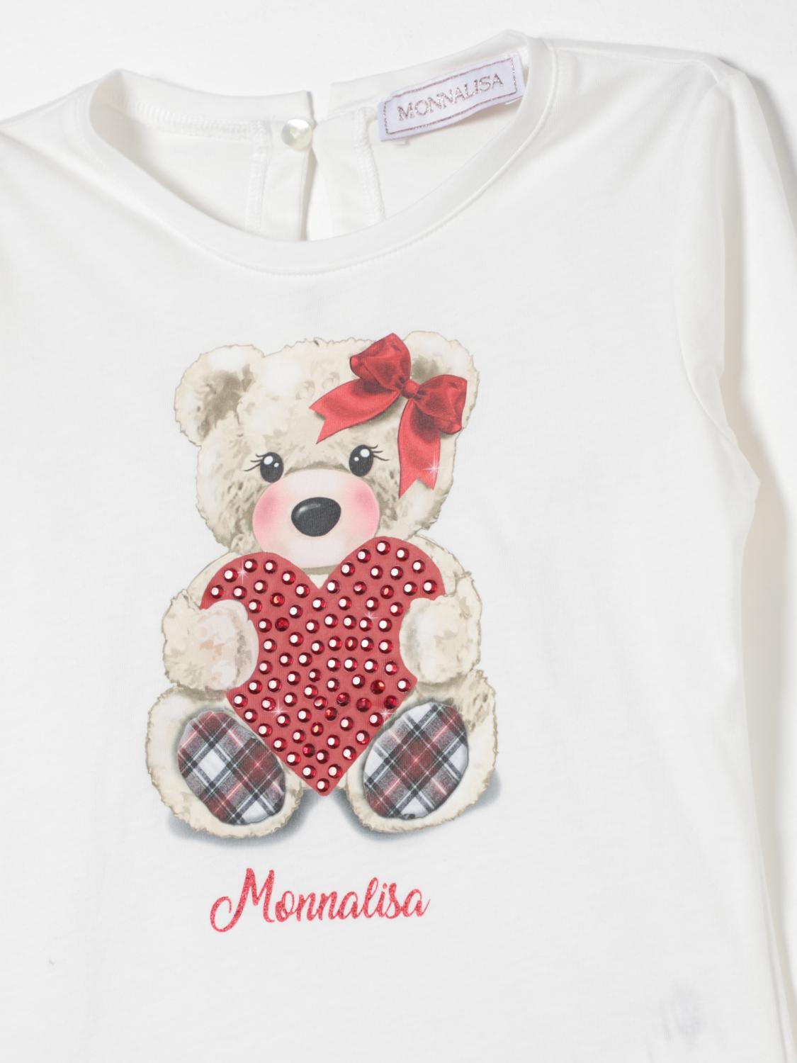 MONNALISA T-SHIRT: T-shirt con orsetto Monnalisa, Panna - Img 3