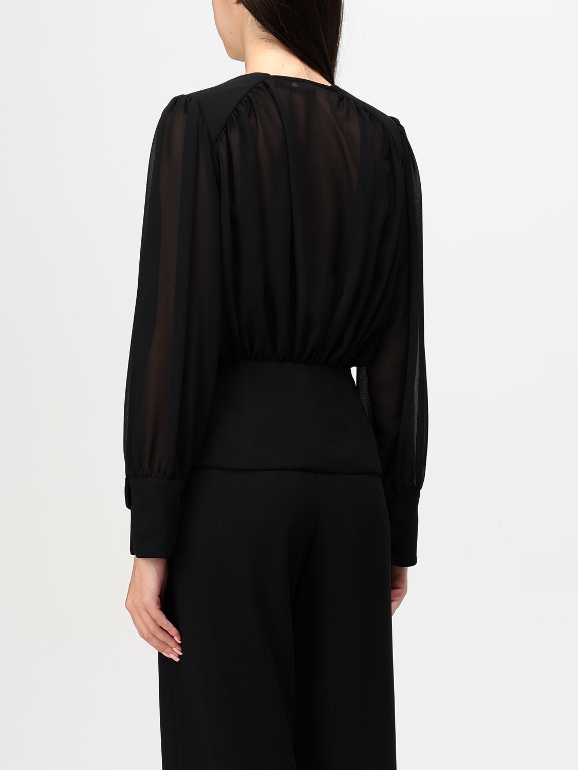 ELISABETTA FRANCHI TOP: Shirt woman Elisabetta Franchi, Black - Img 2