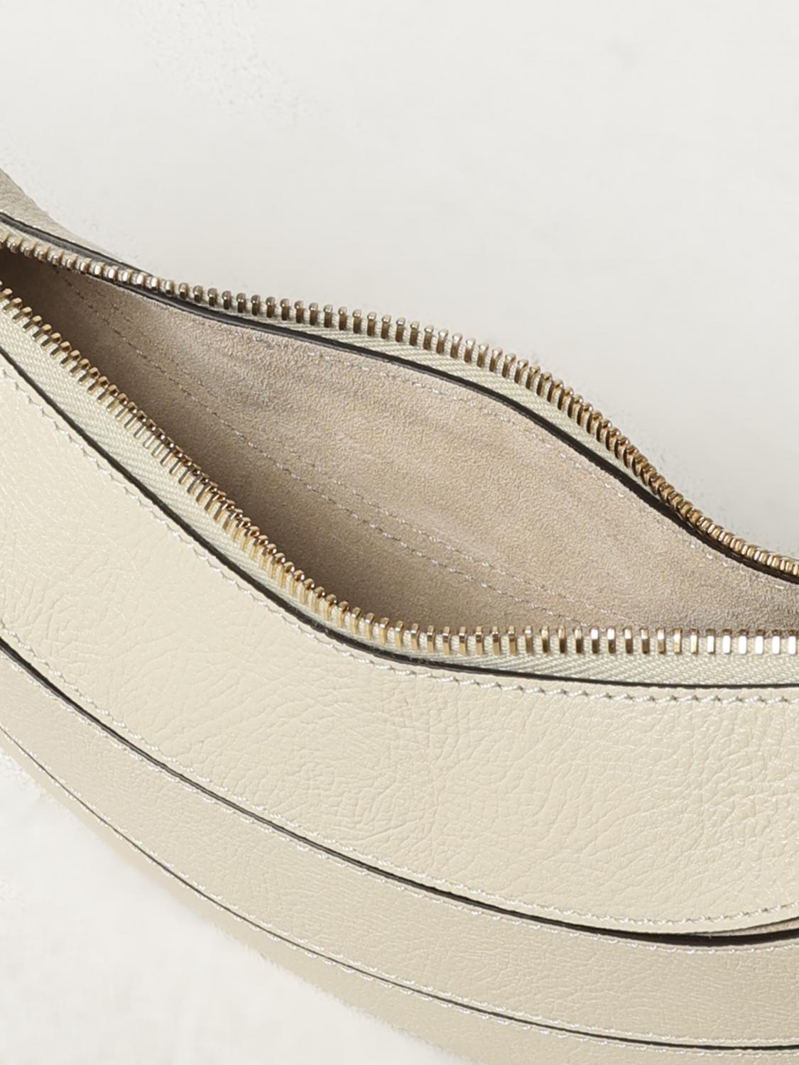CHLOÉ BORSA MINI: Borsa Banana Chloè in pelle a grana , Beige - Img 5