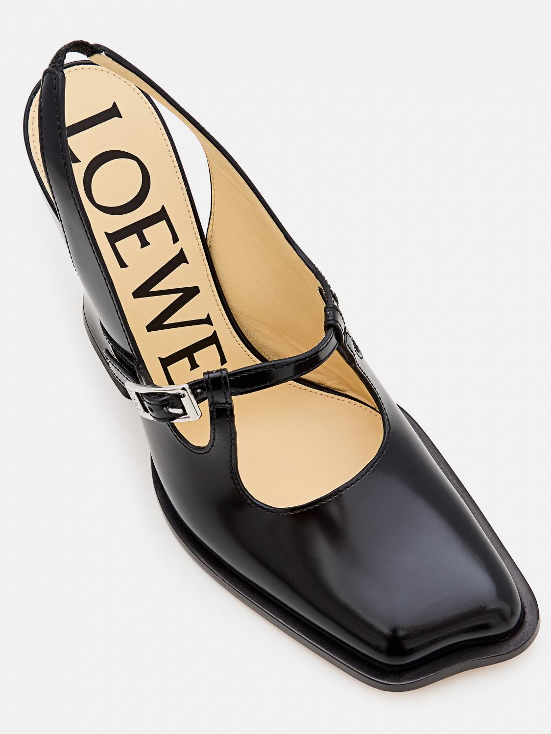 LOEWE SCARPE CON TACCO: Slingback Loewe in pelle , Nero - Img 4