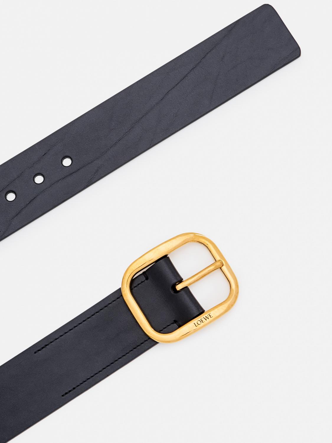 LOEWE ベルト e619244xai Rounded soft belt in classic calfskin Black - LOEWE