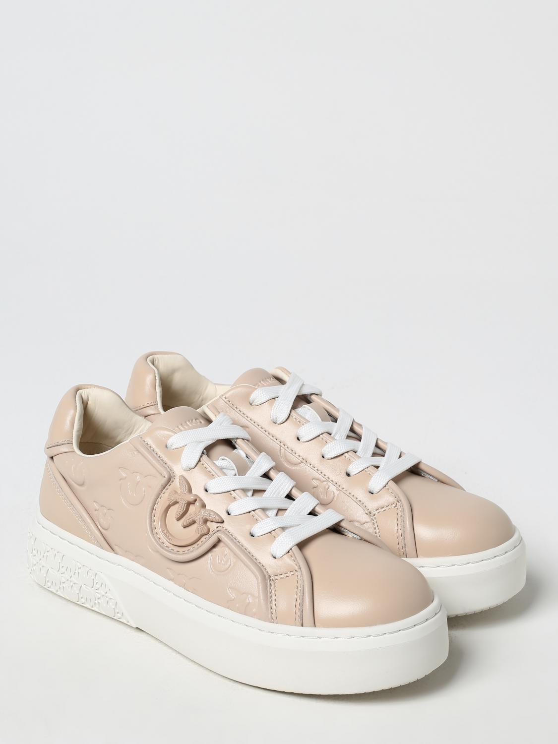 PINKO SNEAKERS: Scarpe Yoko 06 Pinko in pelle con logo , Nudo - Img 2