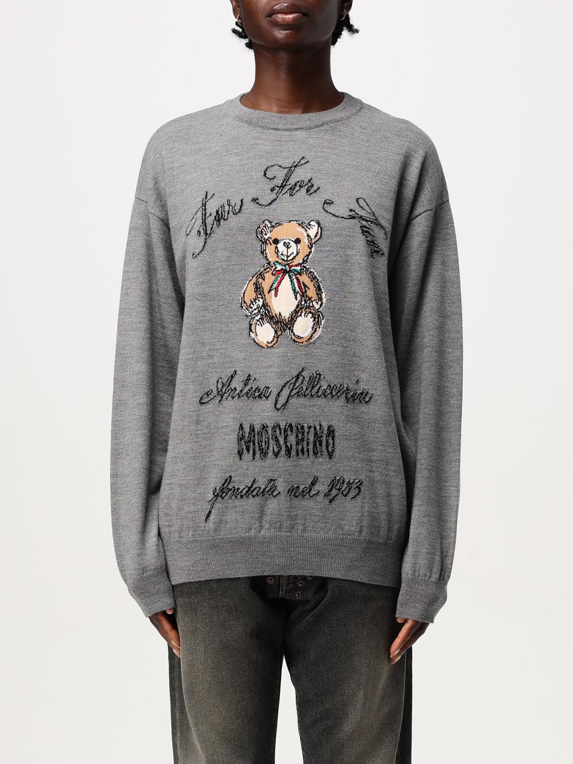 MOSCHINO COUTURE MAGLIA: Maglia teddy Moschino Couture, Grigio - Img 1