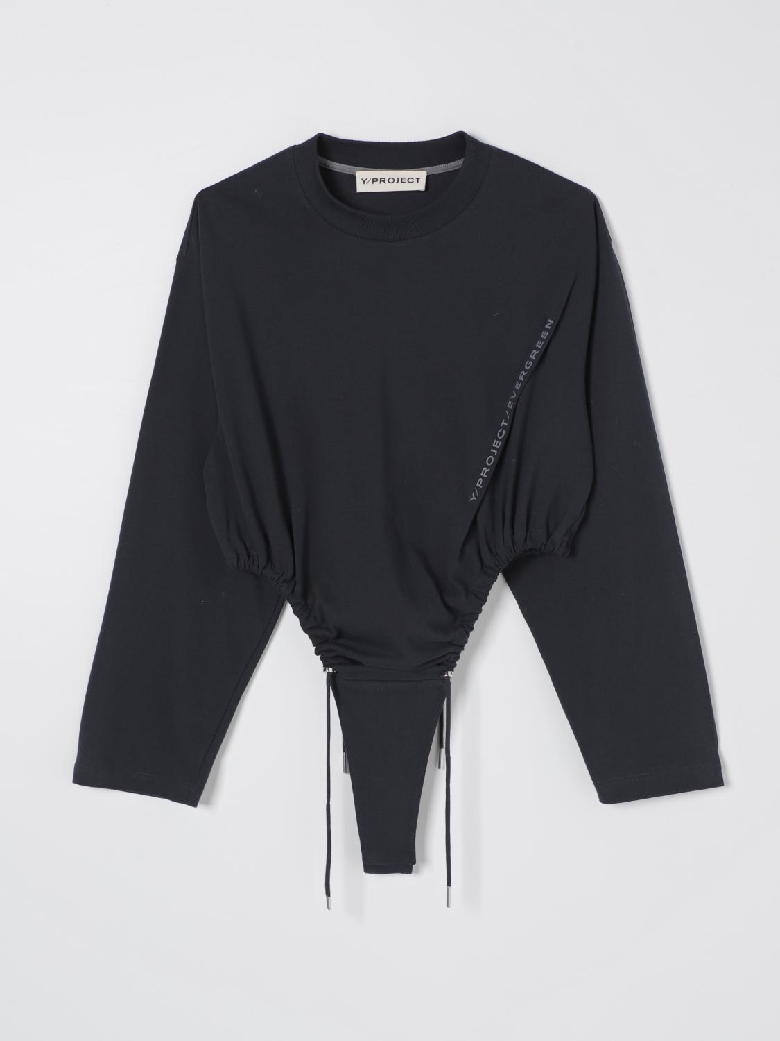 Y/PROJECT BODY: Y/project stretch cotton bodysuit, Black - Img 2