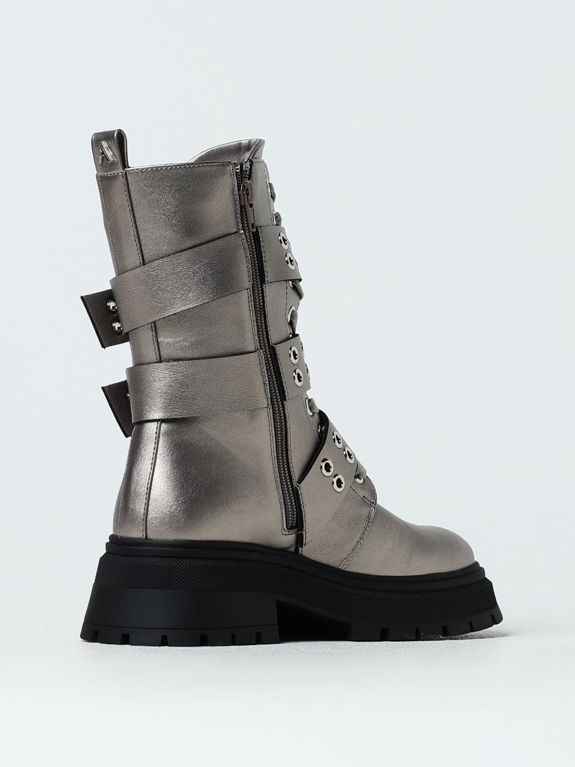 ACTITUDE TWINSET FLAT ANKLE BOOTS: Flat ankle boots woman Twinset - Actitude, Grey - Img 3