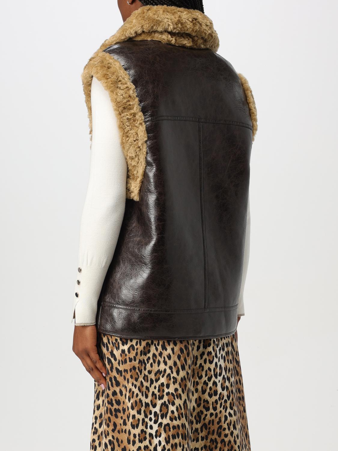 URBANCODE WAISTCOAT: Urbancode reversible synthetic and shearling vest, Brown - Img 2