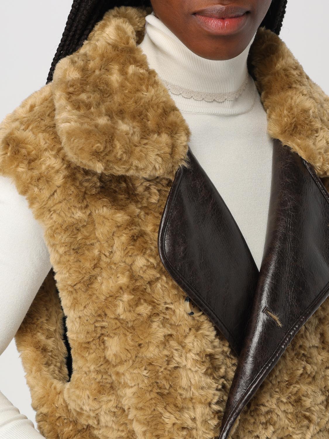 URBANCODE WAISTCOAT: Urbancode reversible synthetic and shearling vest, Brown - Img 4