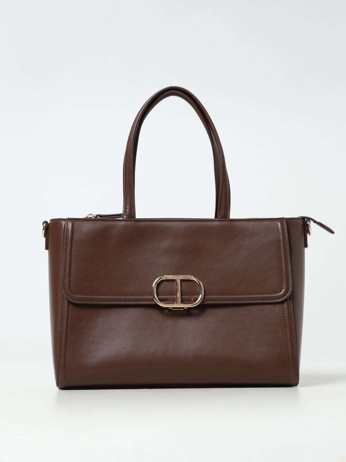 TWINSET BORSA A SPALLA: Borsa Twinset in pelle sintetica , Caffe - Img 1